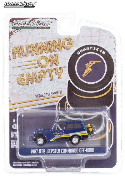[SHIPPING NOW] 1967 Kaiser Jeep Jeepster Commando Off-Road Goodyear Racing "Running On Empty" Series 11 1/64 Diecast Model Car by Greenlight